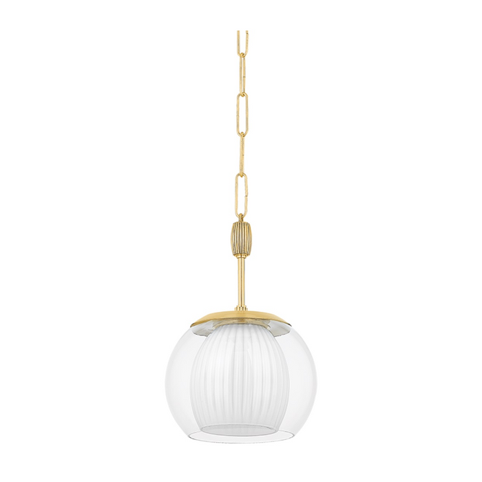 Hudson Valley 7310 Clementon 1-lt 11" Pendant - Aged Brass