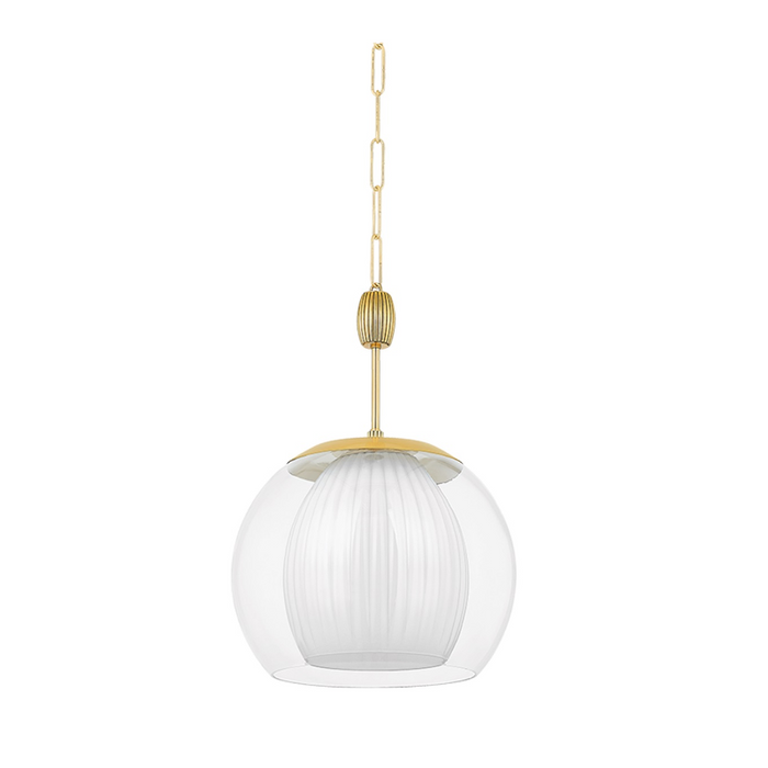Hudson Valley 7317 Clementon 1-lt 17" Pendant - Aged Brass