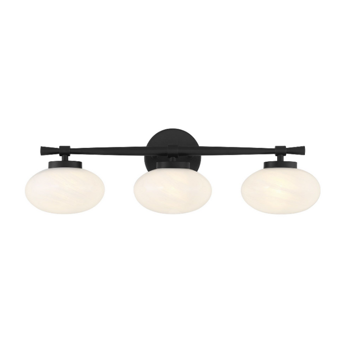 Savoy House 8-1050-3 Barrow 3-lt 25" Bathroom Vanity Light - Matte Black