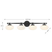Savoy House 8-1050-4 Barrow 4-lt 34" Bathroom Vanity Light