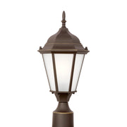 Seagull 82941 Bakersville 1-lt 18" Tall Outdoor Post Lantern, Satin Etched Glass