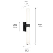 Elan 83838 Izza 1-lt 26" Tall LED Vanity Light