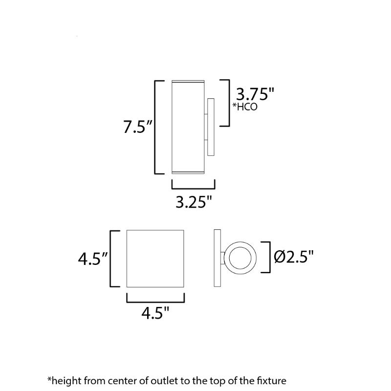 Maxim 86431 Calibro 2-lt 8" Tall LED Outdoor Wall Sconce