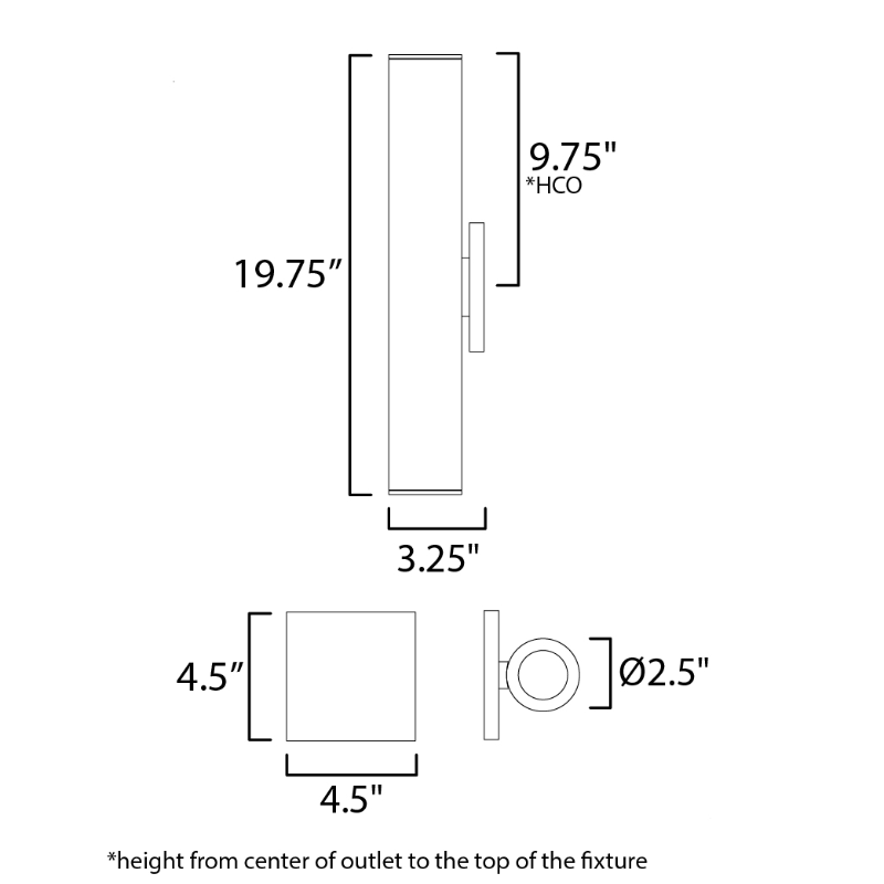 Maxim 86435 Calibro 2-lt 20" Tall LED Outdoor Wall Sconce
