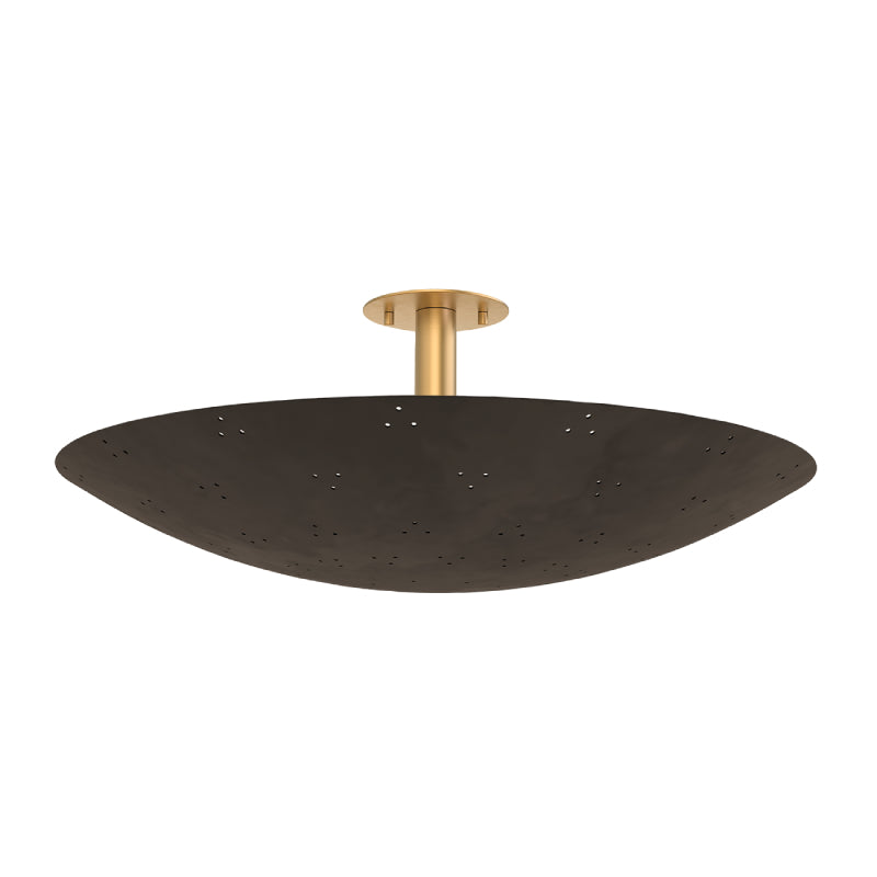 Hudson Valley 8728 Bern 3-lt 28" Flush Mount - Vintage Brass w/ Bronze