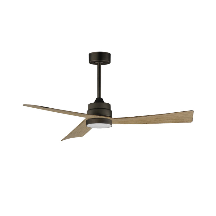 Hinkley 88847 Vortex 52" Outdoor Ceiling Fan with LED Light Kit-Charcoal Bronze with Driftwood Blades