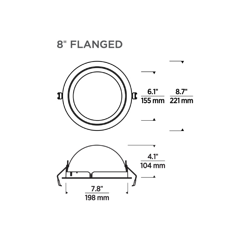 Reflections 8" LED Remodel Indirect Downlight, Flanged