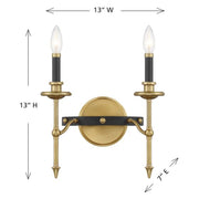 Savoy House 9-9510-2 Consulate 2-lt 13" Tall Wall Sconce