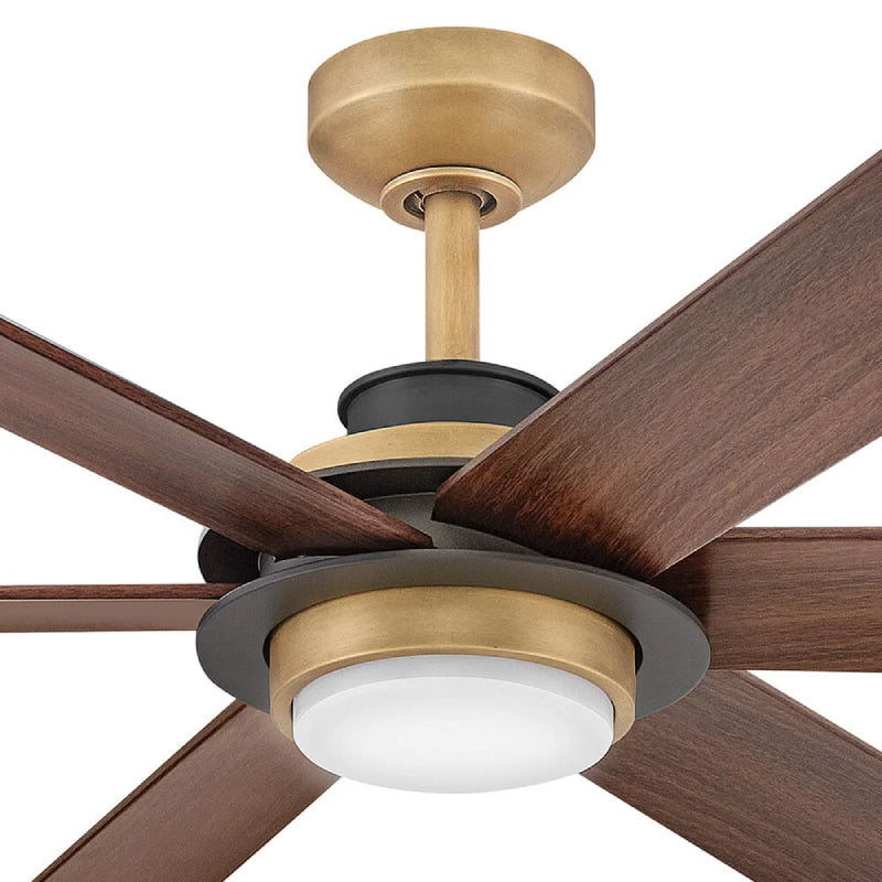 Hinkley 906964 Andros 64" Indoor/Outdoor Smart Ceiling Fan with LED Light Kit - Heritage Brass