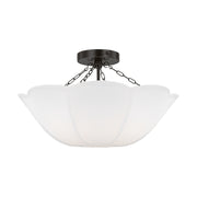 Visual Comfort AF1212 Stassi 2-lt 19" Medium Semi-Flush Mount - Aged Iron