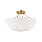 Visual Comfort AF1212 Stassi 2-lt 19" Medium Semi-Flush Mount - Burnished Brass