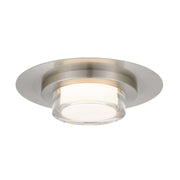Alteck Lighting AFM0012-3CCT-W Plate 1-lt 12" LED Outdoor Flush Mount, 3CCT Selectable - Brushed Stainless Steel