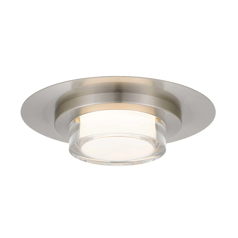 Alteck Lighting AFM0012-3CCT-W Plate 1-lt 12" LED Outdoor Flush Mount, 3CCT Selectable - Brushed Stainless Steel