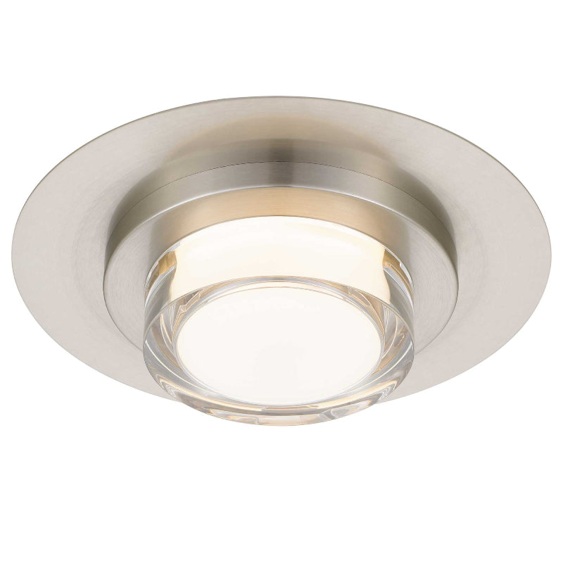 Alteck Lighting AFM0012-3CCT-W Plate 1-lt 12" LED Outdoor Flush Mount, 3CCT Selectable - Brushed Stainless Steel
