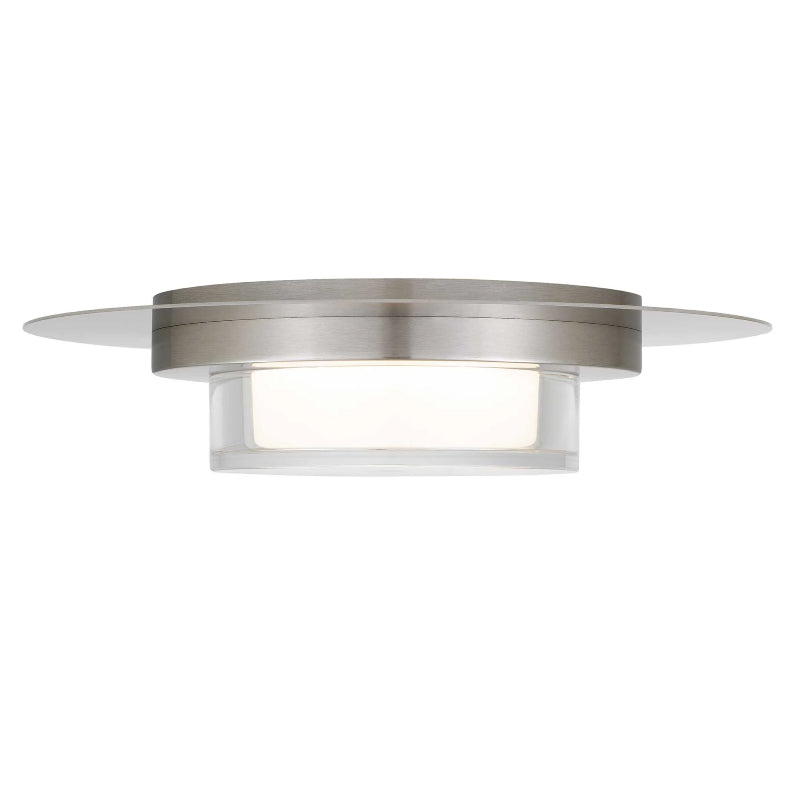 Alteck Lighting AFM0012-3CCT-W Plate 1-lt 12" LED Outdoor Flush Mount, 3CCT Selectable - Brushed Stainless Steel
