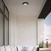 Alteck Lighting AFM0012-3CCT-W Plate 1-lt 12" LED Outdoor Flush Mount, 3CCT Selectable - Sand Black