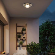 Alteck Lighting AFM0012-3CCT-W Plate 1-lt 12" LED Outdoor Flush Mount, 3CCT Selectable - Brushed Stainless Steel