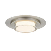 Alteck Lighting AFM0013-3CCT-W Plate 1-lt 16" LED Outdoor Flush Mount, 3CCT Selectable - Brushed Stainless Steel
