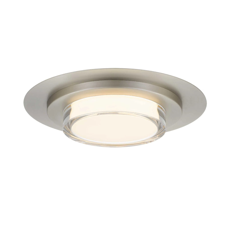 Alteck Lighting AFM0013-3CCT-W Plate 1-lt 16" LED Outdoor Flush Mount, 3CCT Selectable - Brushed Stainless Steel