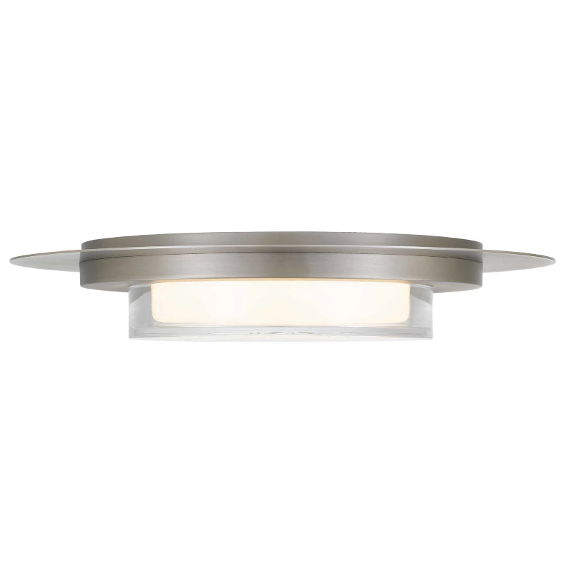 Alteck Lighting AFM0013-3CCT-W Plate 1-lt 16" LED Outdoor Flush Mount, 3CCT Selectable - Brushed Stainless Steel