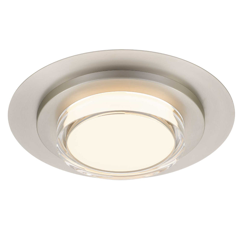 Alteck Lighting AFM0013-3CCT-W Plate 1-lt 16" LED Outdoor Flush Mount, 3CCT Selectable - Brushed Stainless Steel