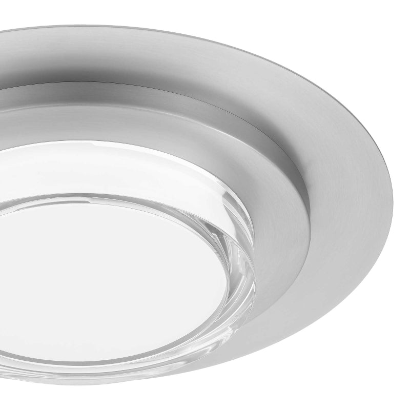Alteck Lighting AFM0013-3CCT-W Plate 1-lt 16" LED Outdoor Flush Mount, 3CCT Selectable - Brushed Stainless Steel