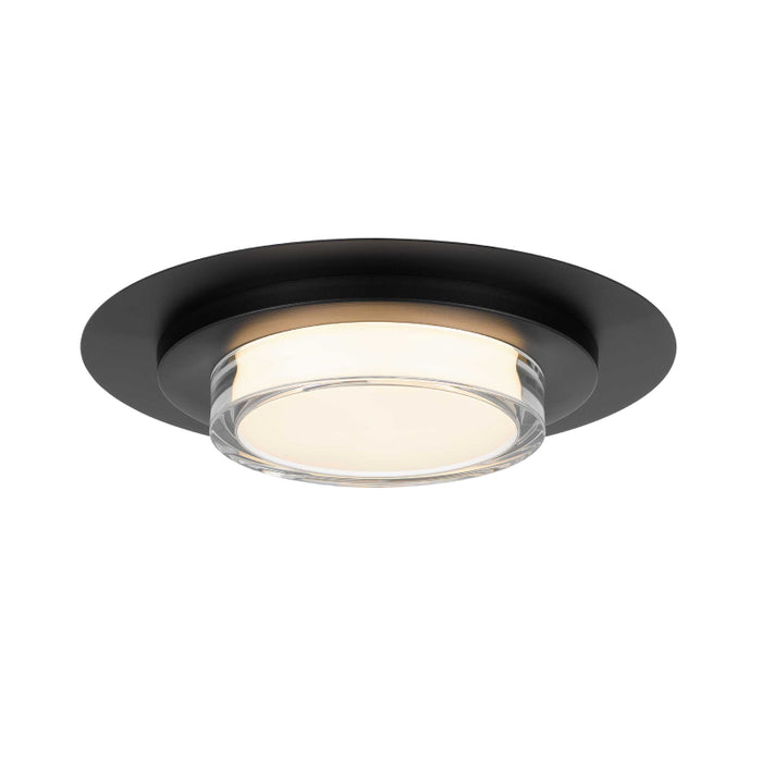Alteck Lighting AFM0013-3CCT-W Plate 1-lt 16" LED Outdoor Flush Mount, 3CCT Selectable - Sand Black