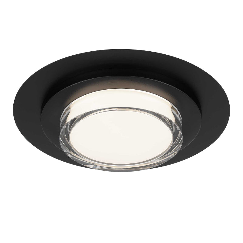 Alteck Lighting AFM0013-3CCT-W Plate 1-lt 16" LED Outdoor Flush Mount, 3CCT Selectable - Sand Black
