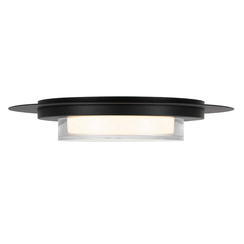 Alteck Lighting AFM0013-3CCT-W Plate 1-lt 16" LED Outdoor Flush Mount, 3CCT Selectable - Sand Black