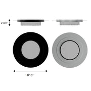 Alteck Lighting AFM0013-3CCT-W Plate 1-lt 16" LED Outdoor Flush Mount, 3CCT Selectable