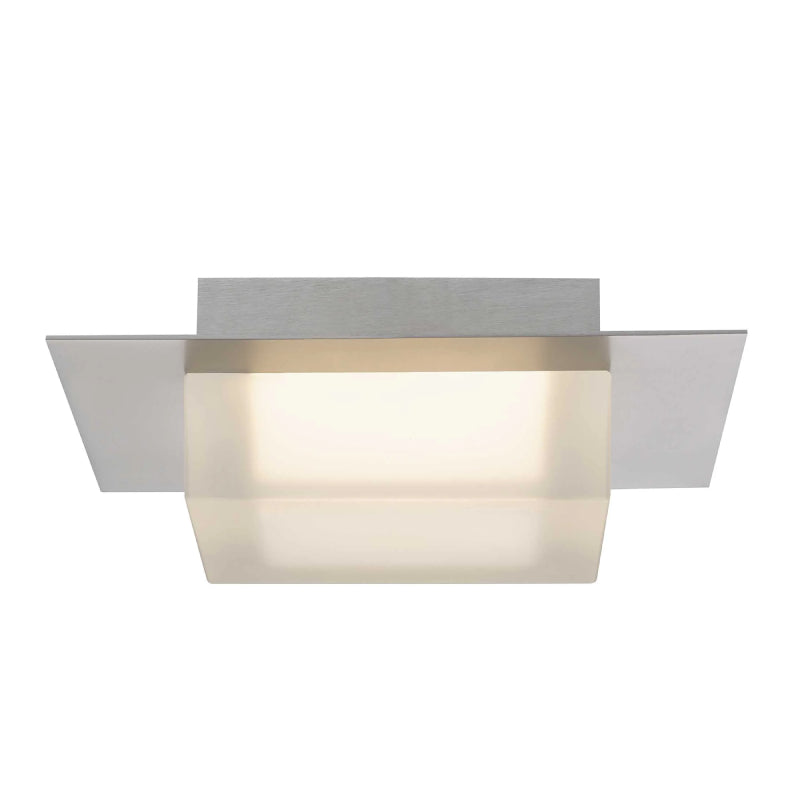 Alteck Lighting AFM0014-3CCT-W Foursquare 8" LED Outdoor Flush Mount, 3CCT Selectable - Brushed Stainless Steel