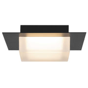 Alteck Lighting AFM0014-3CCT-W Foursquare 8" LED Outdoor Flush Mount, 3CCT Selectable - Sand Black