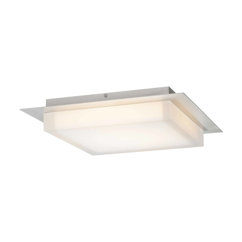 Alteck Lighting AFM0015-3CCT-W Foursquare 14" LED Outdoor Flush Mount, 3CCT Selectable - Brushed Stainless Steel