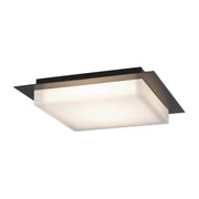 Alteck Lighting AFM0015-3CCT-W Foursquare 14" LED Outdoor Flush Mount, 3CCT Selectable - Sand Black