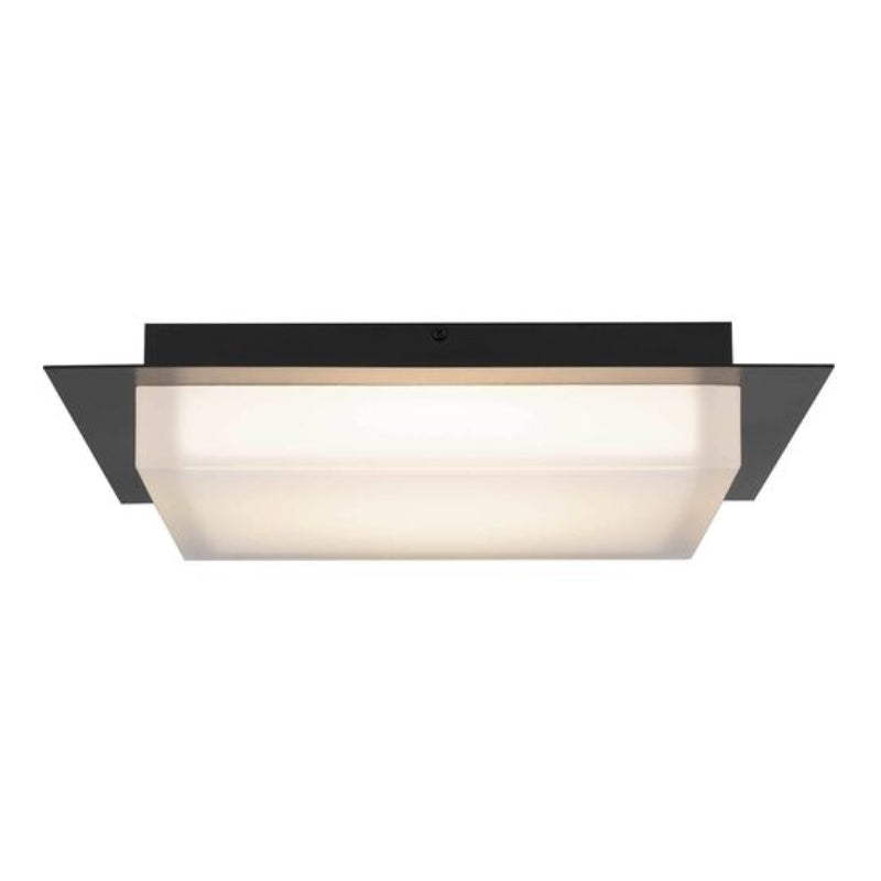 Alteck Lighting AFM0015-3CCT-W Foursquare 14" LED Outdoor Flush Mount, 3CCT Selectable - Sand Black