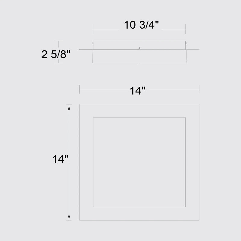 Alteck Lighting AFM0015-3CCT-W Foursquare 14" LED Outdoor Flush Mount, 3CCT Selectable