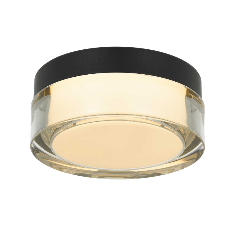 Alteck Lighting AFM0016-3CCT-W Sunspot 1-lt 6" LED Outdoor Flush Mount, 3CCT Selectable - Sand Black