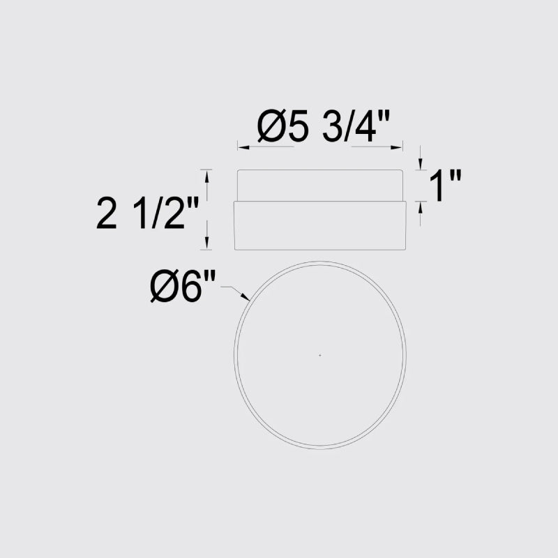 Alteck Lighting AFM0016-3CCT-W Sunspot 1-lt 6" LED Outdoor Flush Mount, 3CCT Selectable