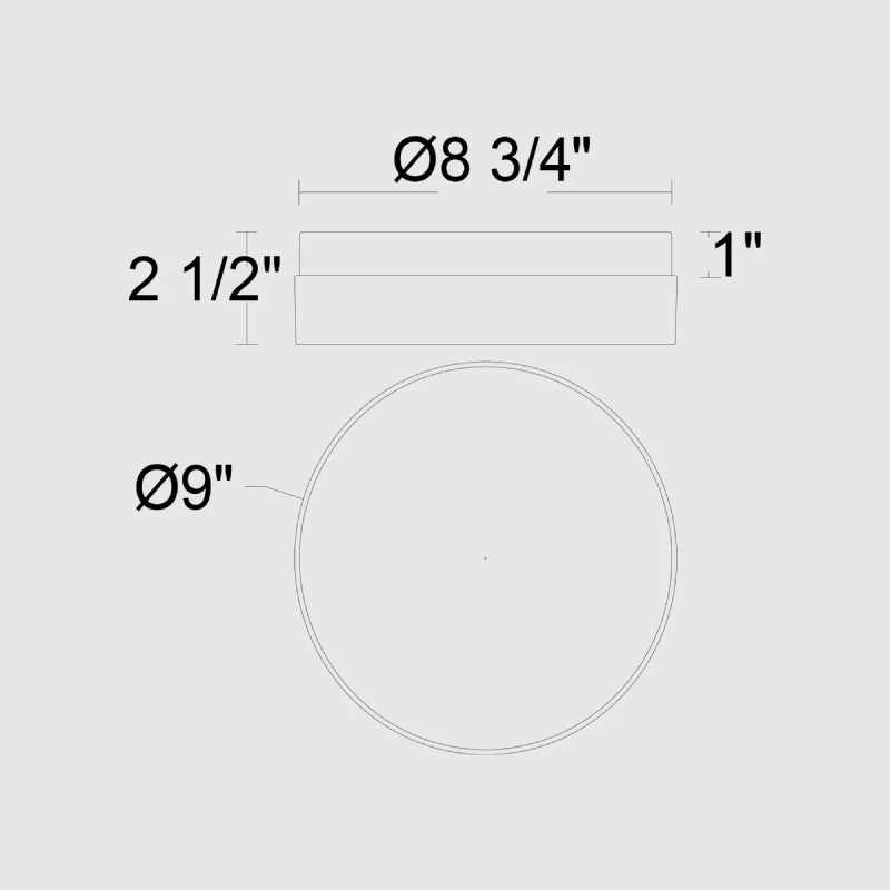 Alteck Lighting AFM0017-3CCT-W Sunspot 1-lt 9" LED Outdoor Flush Mount, 3CCT Selectable