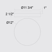 Alteck Lighting AFM0018-3CCT-W Sunspot 1-lt 12" LED Outdoor Flush Mount, 3CCT Selectable
