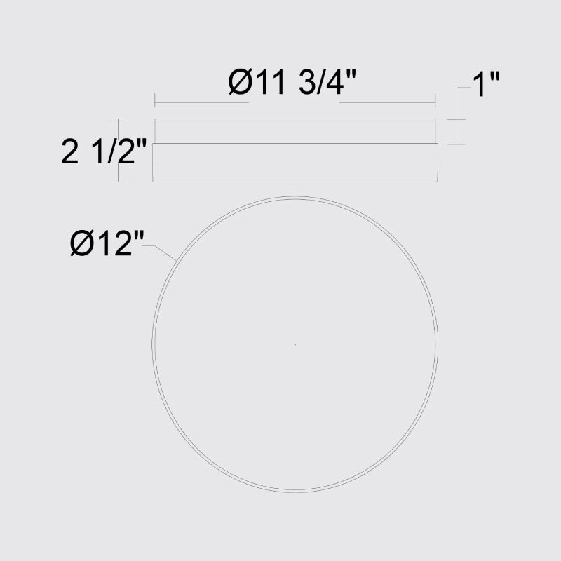 Alteck Lighting AFM0018-3CCT-W Sunspot 1-lt 12" LED Outdoor Flush Mount, 3CCT Selectable