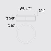 Alteck Lighting AFM0022-3CCT-W Panel Round 1-lt 10" LED Outdoor Flush Mount, 3CCT Selectable