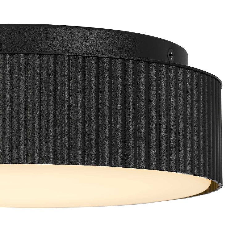 Alteck Lighting AFM0064-5CCT-W Channel 9" LED Outdoor Flush Mount, 5CCT Selectable - Sand Black