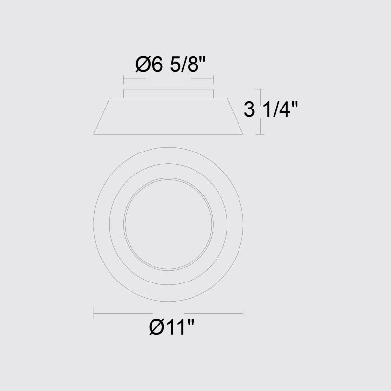 Alteck Lighting AFM0066-5CCT-W Pez 1-lt 11" LED Outdoor Flush Mount, 5CCT Selectable