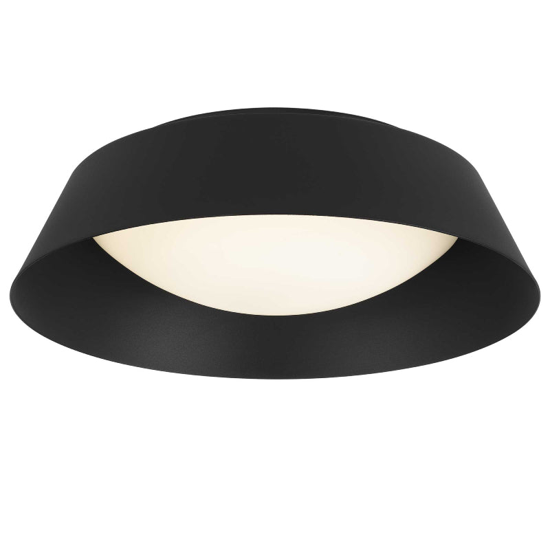 Alteck Lighting AFM0067-5CCT-W Pez 1-lt 15" LED Outdoor Flush Mount, 5CCT Selectable - Sand Black