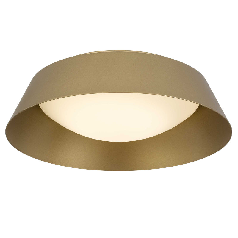 Alteck Lighting AFM0067-5CCT-W Pez 1-lt 15" LED Outdoor Flush Mount, 5CCT Selectable - Painted Brass