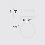 Alteck Lighting AFM0147-3CCT-W Skirt 1-lt 7" LED Outdoor Flush Mount, 3CCT Selectable