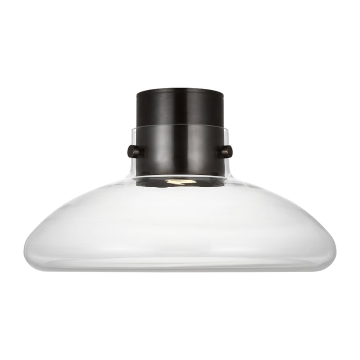 Visual Comfort AKFM592 Morgan 18" LED Flush Mount - Burnished Bronze/Clear Glass
