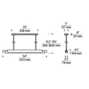 Visual Comfort AKLS676 Ambrose 54" LED Chandelier