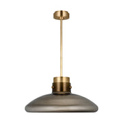 Visual Comfort AKPD593 Morgan 1-lt 22" LED Pendant - Hand-Rubbed Antique Brass with Smoke Glass